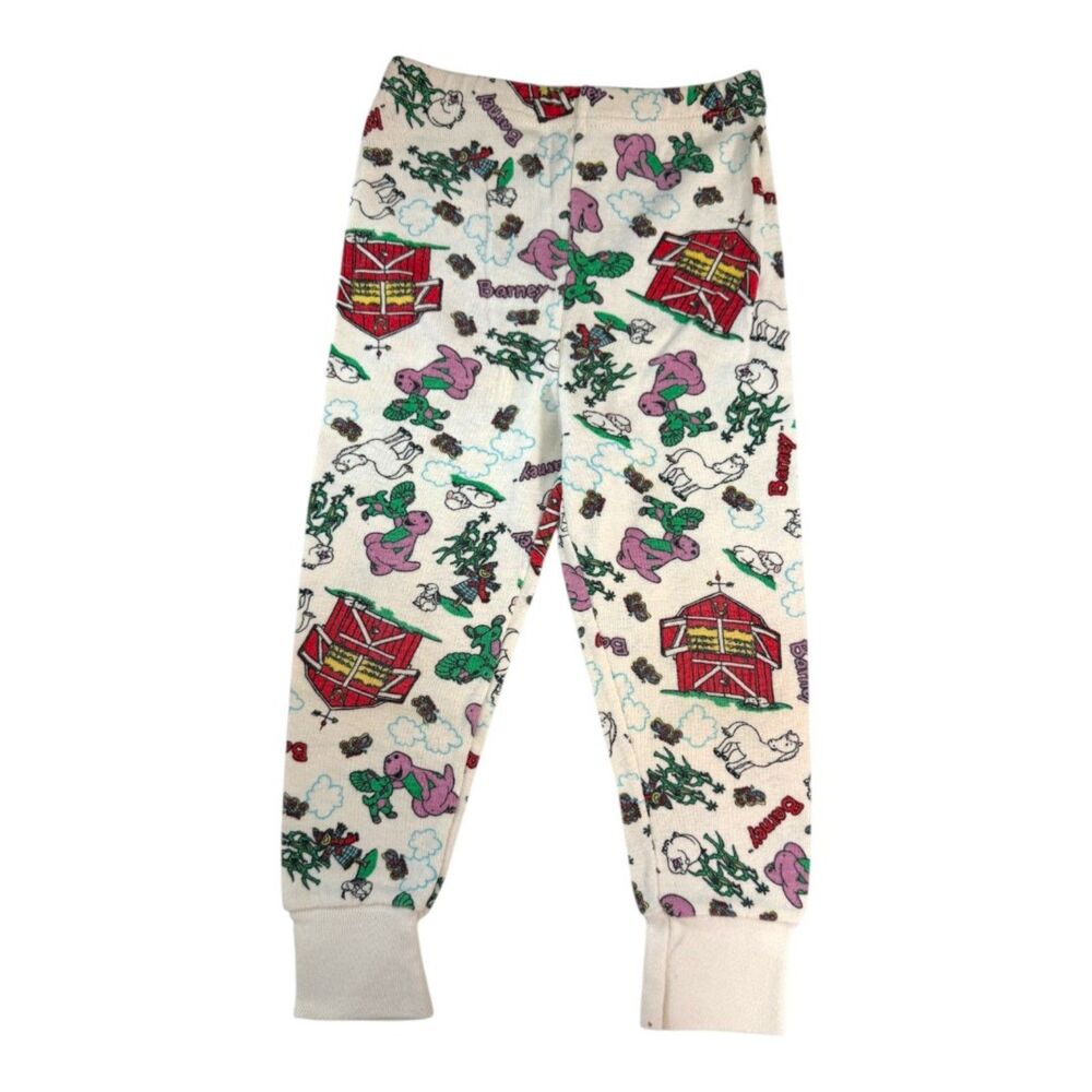Vintage 90s Barney Baby Bop Dinosaur Pajama Pants Size 4T